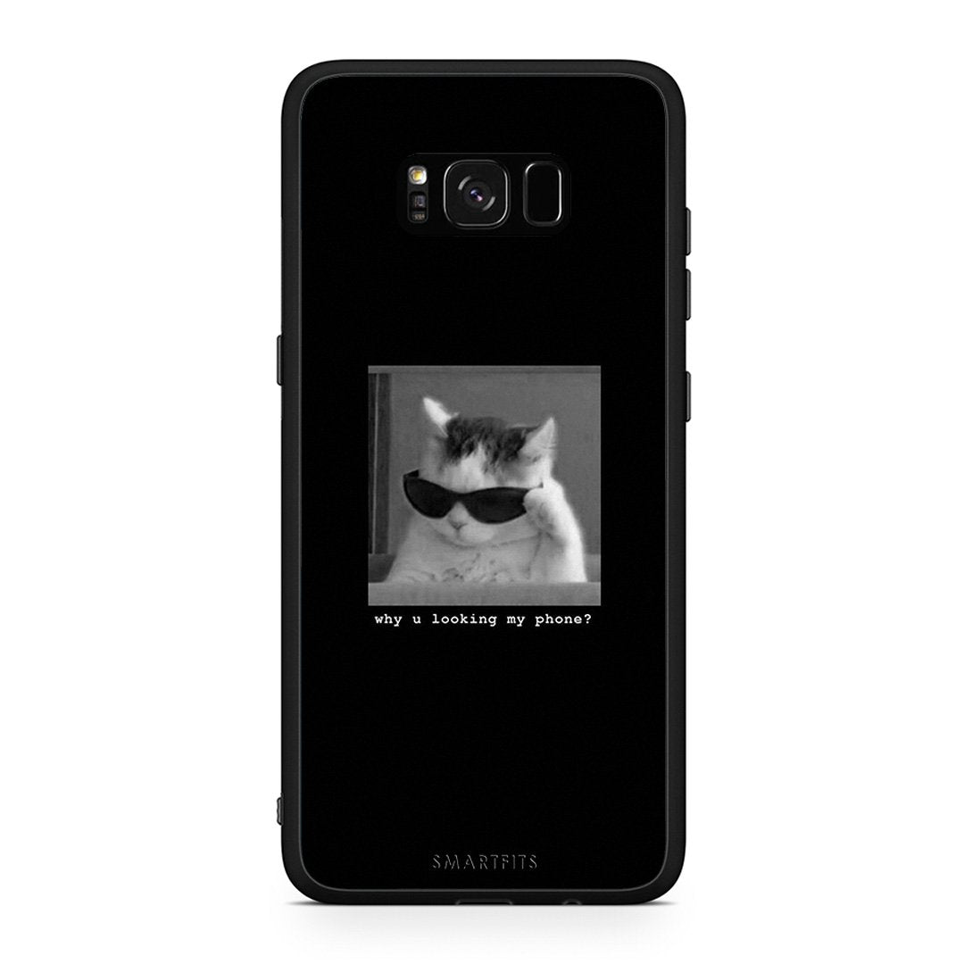 Samsung S8+ Meme Cat θήκη από τη Smartfits με σχέδιο στο πίσω μέρος και μαύρο περίβλημα | Smartphone case with colorful back and black bezels by Smartfits