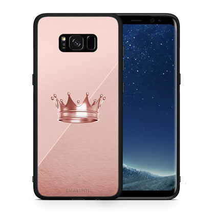 Θήκη Samsung S8 Crown Minimal από τη Smartfits με σχέδιο στο πίσω μέρος και μαύρο περίβλημα | Samsung S8 Crown Minimal case with colorful back and black bezels