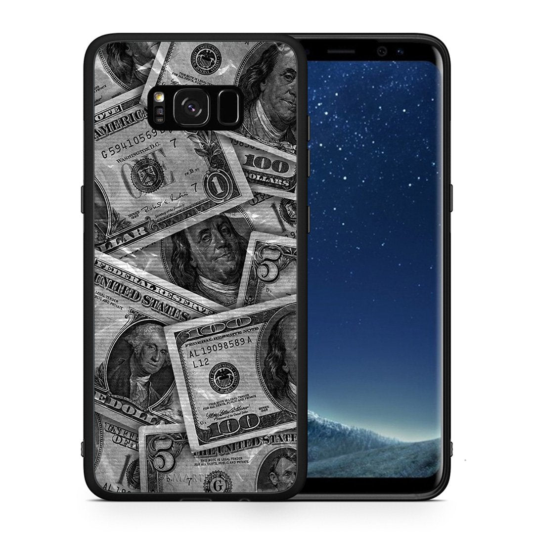 Θήκη Samsung S8 Money Dollars από τη Smartfits με σχέδιο στο πίσω μέρος και μαύρο περίβλημα | Samsung S8 Money Dollars case with colorful back and black bezels