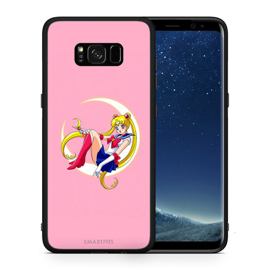 Θήκη Samsung S8+ Moon Girl από τη Smartfits με σχέδιο στο πίσω μέρος και μαύρο περίβλημα | Samsung S8+ Moon Girl case with colorful back and black bezels