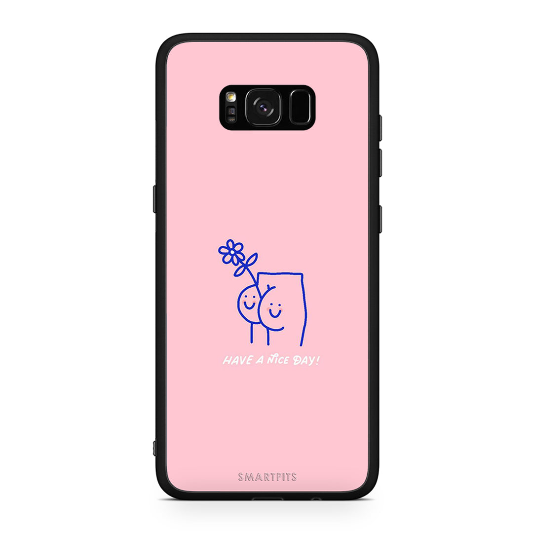 Samsung S8 Nice Day θήκη από τη Smartfits με σχέδιο στο πίσω μέρος και μαύρο περίβλημα | Smartphone case with colorful back and black bezels by Smartfits