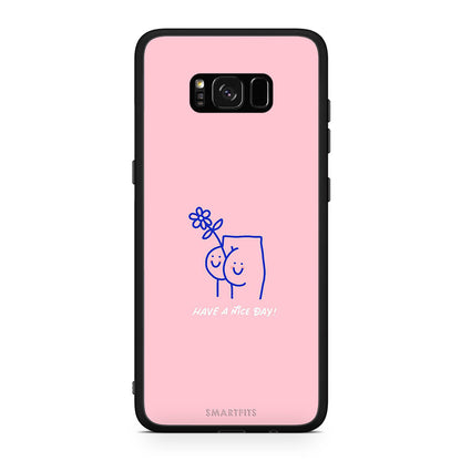 Samsung S8+ Nice Day θήκη από τη Smartfits με σχέδιο στο πίσω μέρος και μαύρο περίβλημα | Smartphone case with colorful back and black bezels by Smartfits