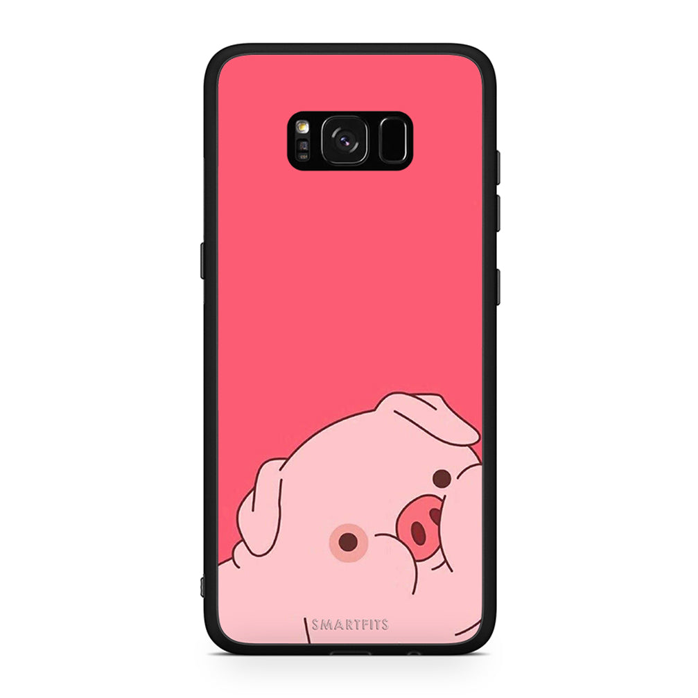 Samsung S8+ Pig Love 1 Θήκη Αγίου Βαλεντίνου από τη Smartfits με σχέδιο στο πίσω μέρος και μαύρο περίβλημα | Smartphone case with colorful back and black bezels by Smartfits