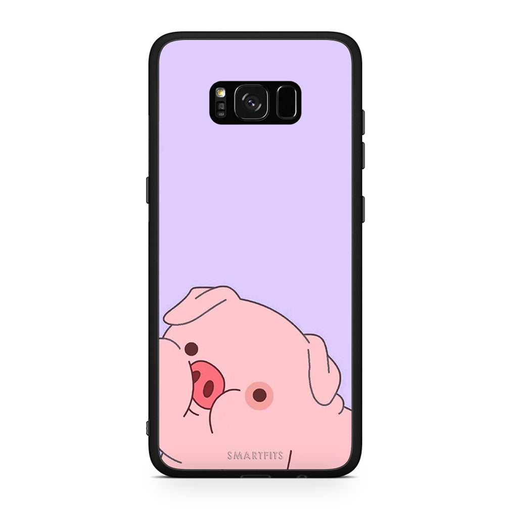 Samsung S8+ Pig Love 2 Θήκη Αγίου Βαλεντίνου από τη Smartfits με σχέδιο στο πίσω μέρος και μαύρο περίβλημα | Smartphone case with colorful back and black bezels by Smartfits