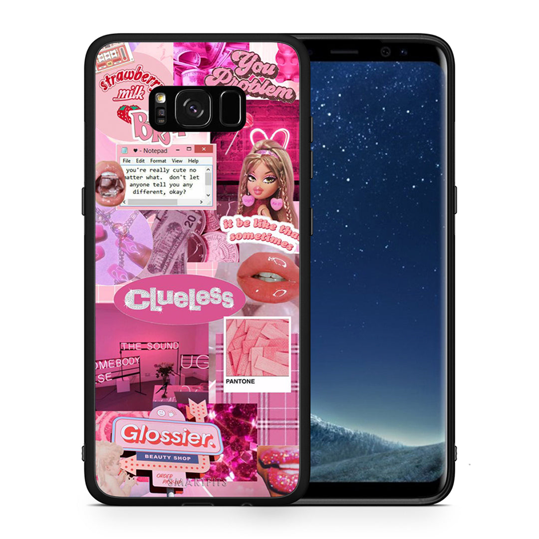 Θήκη Αγίου Βαλεντίνου Samsung S8 Pink Love από τη Smartfits με σχέδιο στο πίσω μέρος και μαύρο περίβλημα | Samsung S8 Pink Love case with colorful back and black bezels