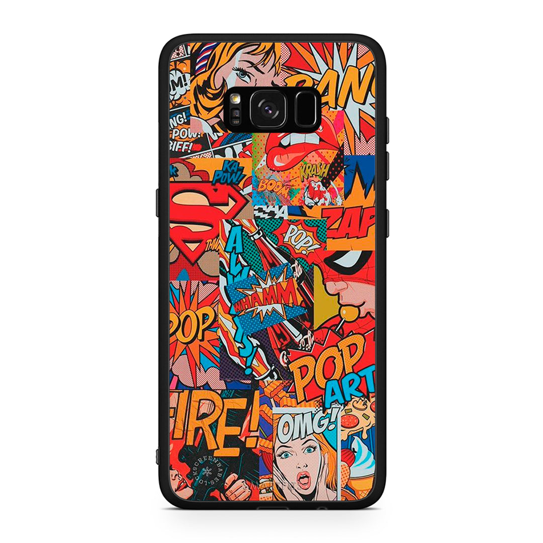 Samsung S8+ PopArt OMG θήκη από τη Smartfits με σχέδιο στο πίσω μέρος και μαύρο περίβλημα | Smartphone case with colorful back and black bezels by Smartfits