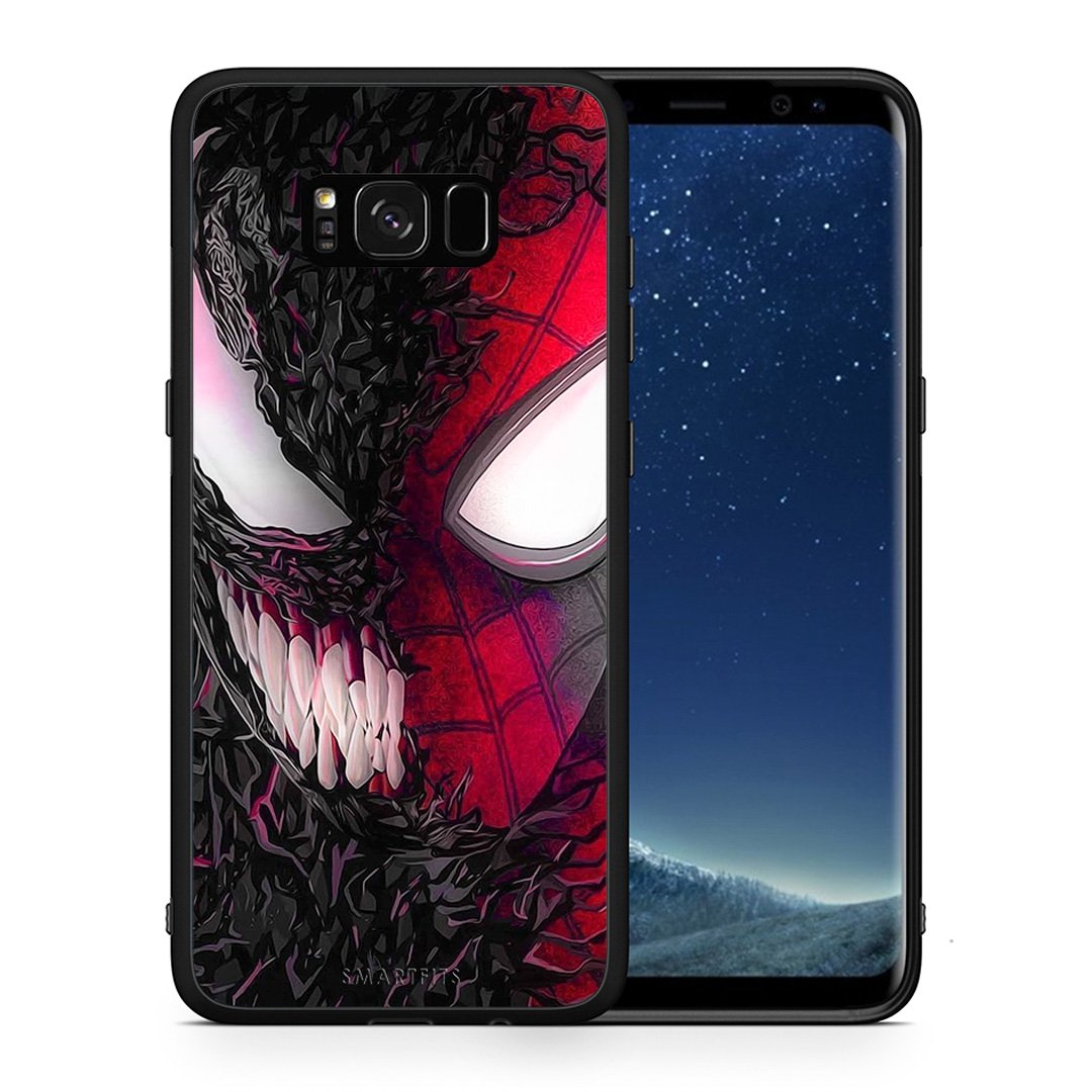 Θήκη Samsung S8 SpiderVenom PopArt από τη Smartfits με σχέδιο στο πίσω μέρος και μαύρο περίβλημα | Samsung S8 SpiderVenom PopArt case with colorful back and black bezels