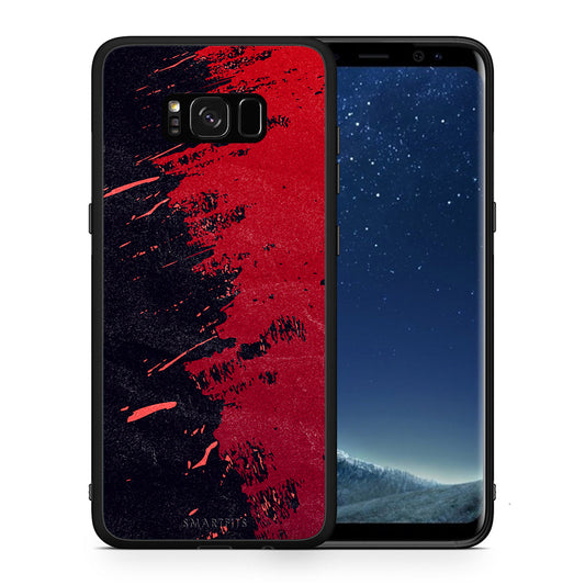 Θήκη Αγίου Βαλεντίνου Samsung S8 Red Paint από τη Smartfits με σχέδιο στο πίσω μέρος και μαύρο περίβλημα | Samsung S8 Red Paint case with colorful back and black bezels
