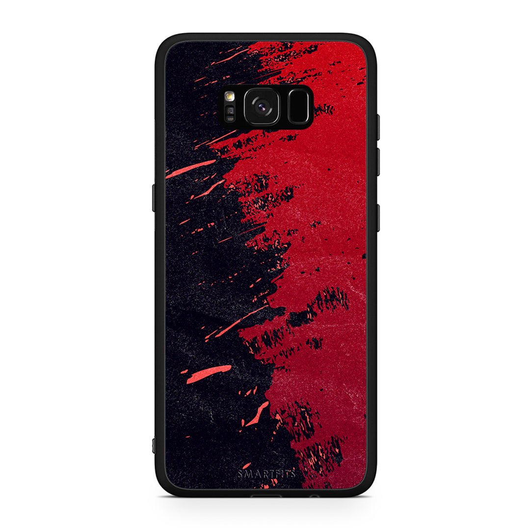 Samsung S8 Red Paint Θήκη Αγίου Βαλεντίνου από τη Smartfits με σχέδιο στο πίσω μέρος και μαύρο περίβλημα | Smartphone case with colorful back and black bezels by Smartfits