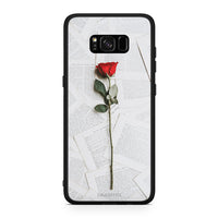 Thumbnail for Samsung S8+ Red Rose θήκη από τη Smartfits με σχέδιο στο πίσω μέρος και μαύρο περίβλημα | Smartphone case with colorful back and black bezels by Smartfits