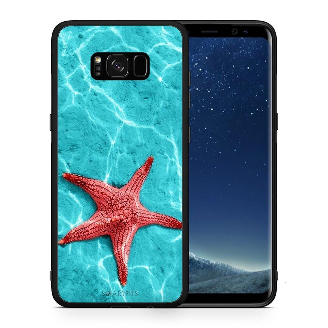 Θήκη Samsung S8 Red Starfish από τη Smartfits με σχέδιο στο πίσω μέρος και μαύρο περίβλημα | Samsung S8 Red Starfish case with colorful back and black bezels