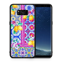 Thumbnail for Θήκη Samsung S8+ Retro Spring από τη Smartfits με σχέδιο στο πίσω μέρος και μαύρο περίβλημα | Samsung S8+ Retro Spring case with colorful back and black bezels