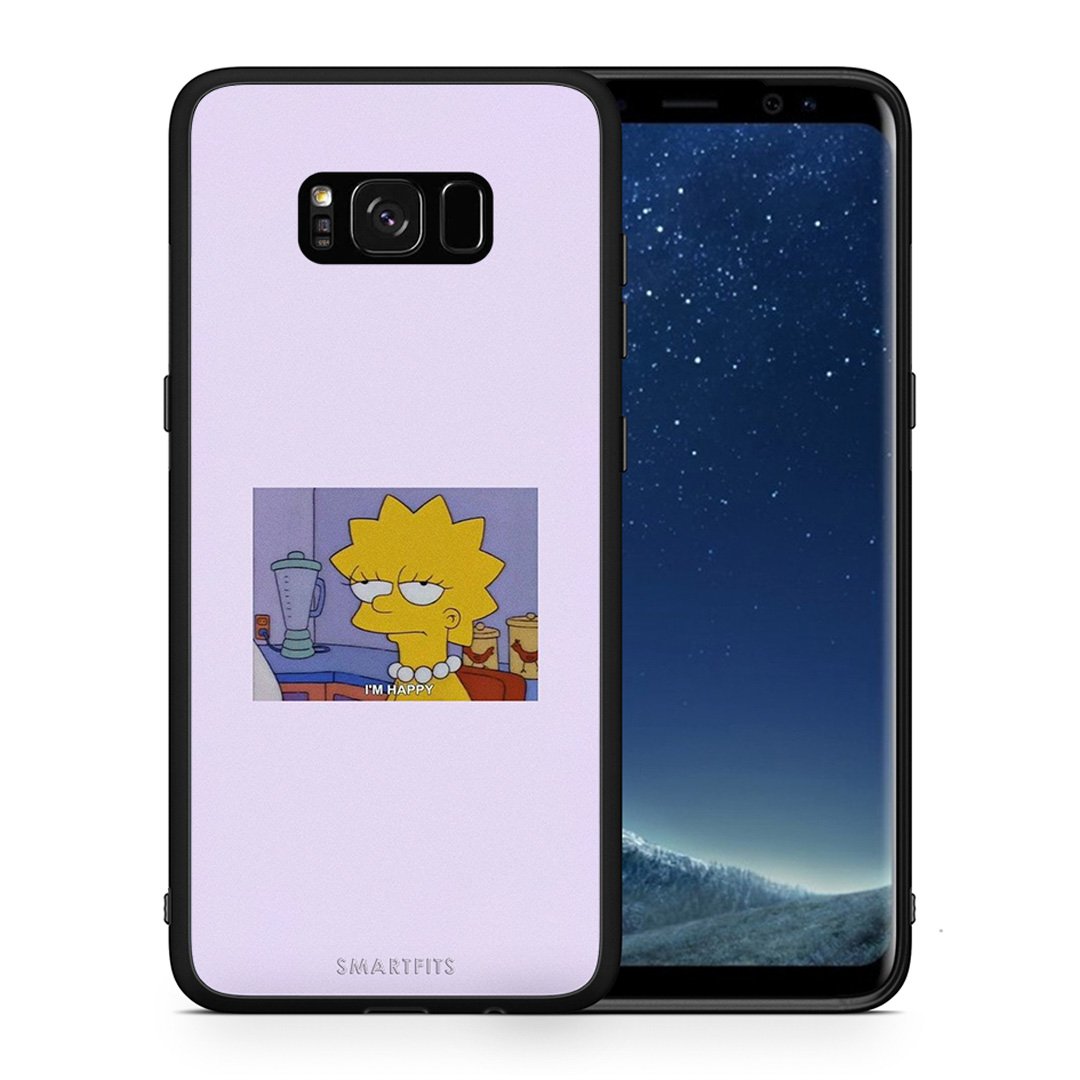 Θήκη Samsung S8+ So Happy από τη Smartfits με σχέδιο στο πίσω μέρος και μαύρο περίβλημα | Samsung S8+ So Happy case with colorful back and black bezels