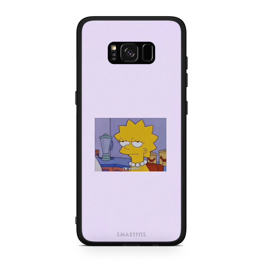Samsung S8+ So Happy θήκη από τη Smartfits με σχέδιο στο πίσω μέρος και μαύρο περίβλημα | Smartphone case with colorful back and black bezels by Smartfits