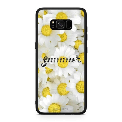 Samsung S8+ Summer Daisies Θήκη από τη Smartfits με σχέδιο στο πίσω μέρος και μαύρο περίβλημα | Smartphone case with colorful back and black bezels by Smartfits