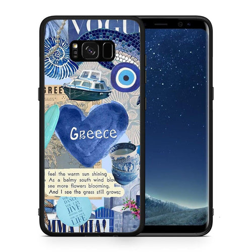 Θήκη Samsung S8+ Summer In Greece από τη Smartfits με σχέδιο στο πίσω μέρος και μαύρο περίβλημα | Samsung S8+ Summer In Greece case with colorful back and black bezels