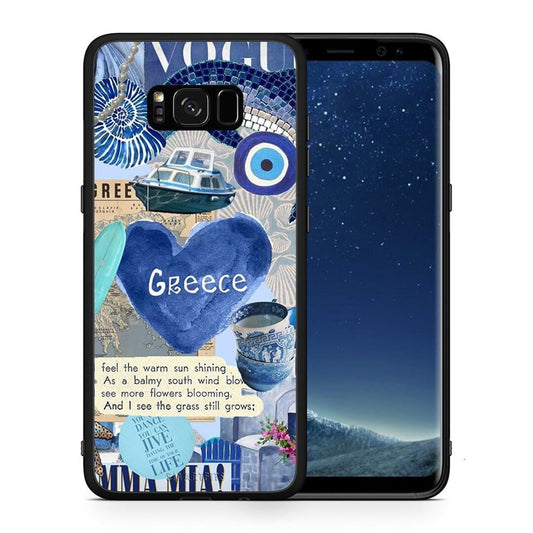 Θήκη Samsung S8+ Summer In Greece από τη Smartfits με σχέδιο στο πίσω μέρος και μαύρο περίβλημα | Samsung S8+ Summer In Greece case with colorful back and black bezels