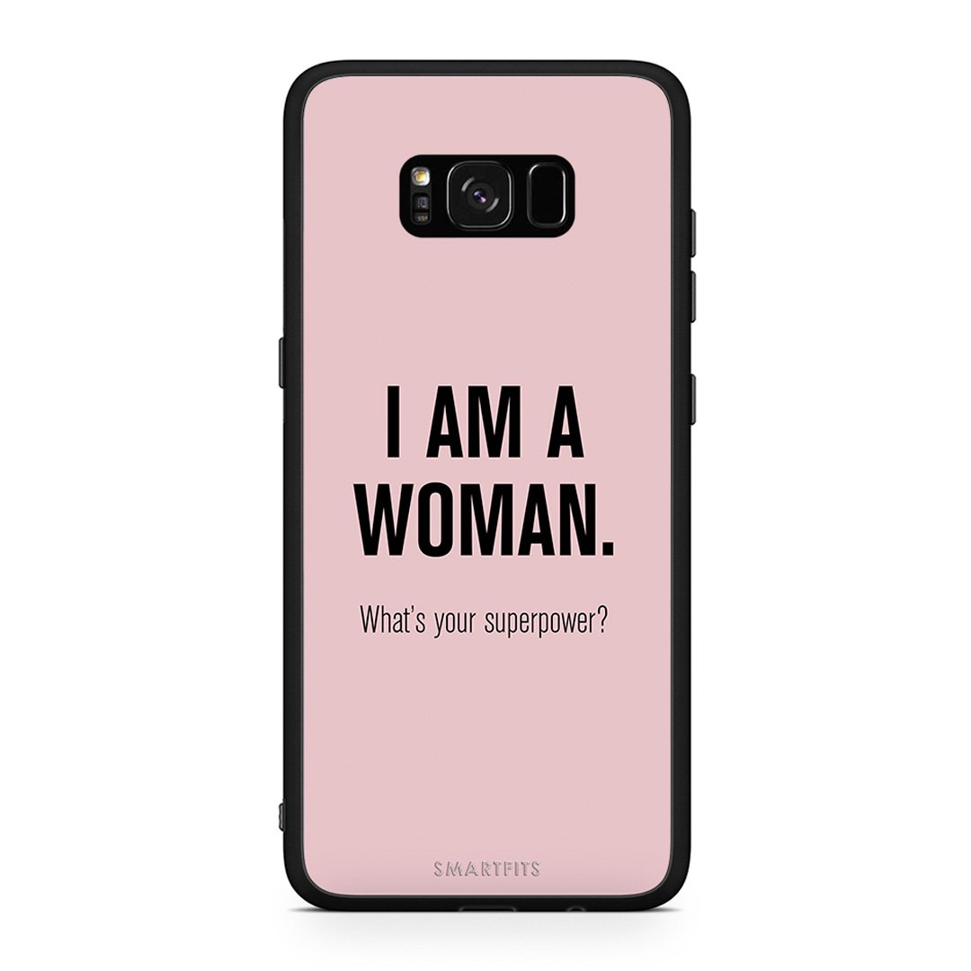 Samsung S8+ Superpower Woman θήκη από τη Smartfits με σχέδιο στο πίσω μέρος και μαύρο περίβλημα | Smartphone case with colorful back and black bezels by Smartfits