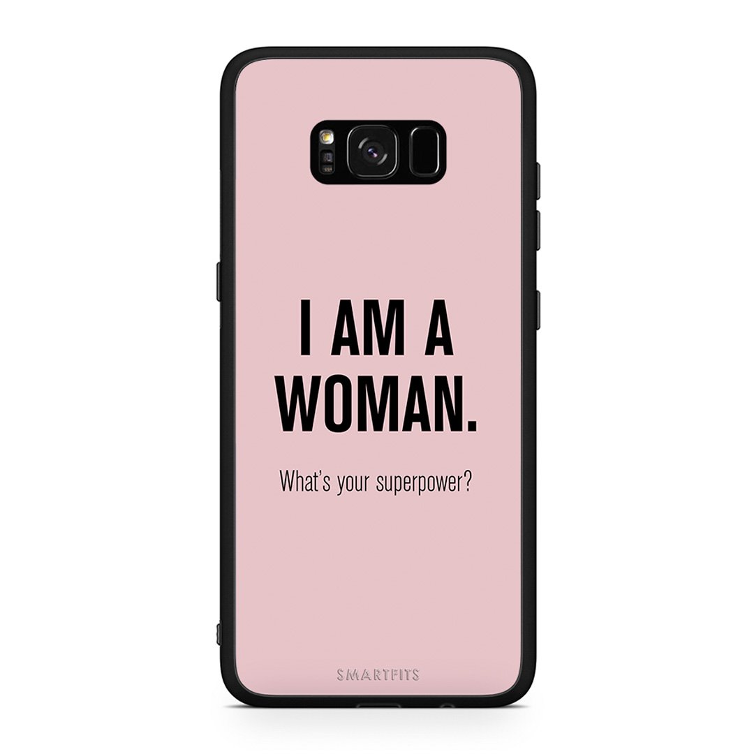 Samsung S8 Superpower Woman θήκη από τη Smartfits με σχέδιο στο πίσω μέρος και μαύρο περίβλημα | Smartphone case with colorful back and black bezels by Smartfits