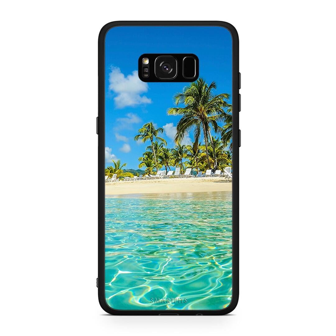 Samsung S8+ Tropical Vibes Θήκη από τη Smartfits με σχέδιο στο πίσω μέρος και μαύρο περίβλημα | Smartphone case with colorful back and black bezels by Smartfits
