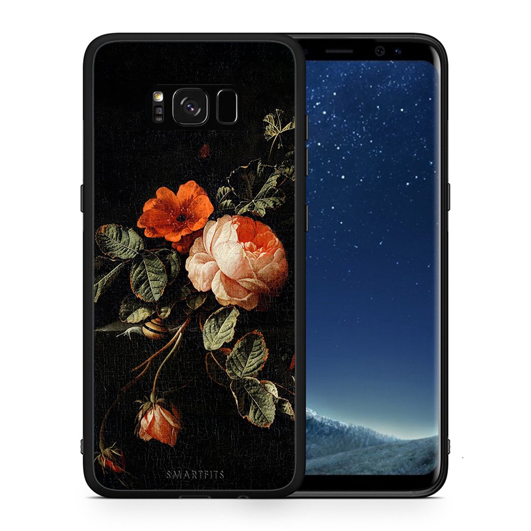 Θήκη Samsung S8+ Vintage Roses από τη Smartfits με σχέδιο στο πίσω μέρος και μαύρο περίβλημα | Samsung S8+ Vintage Roses case with colorful back and black bezels