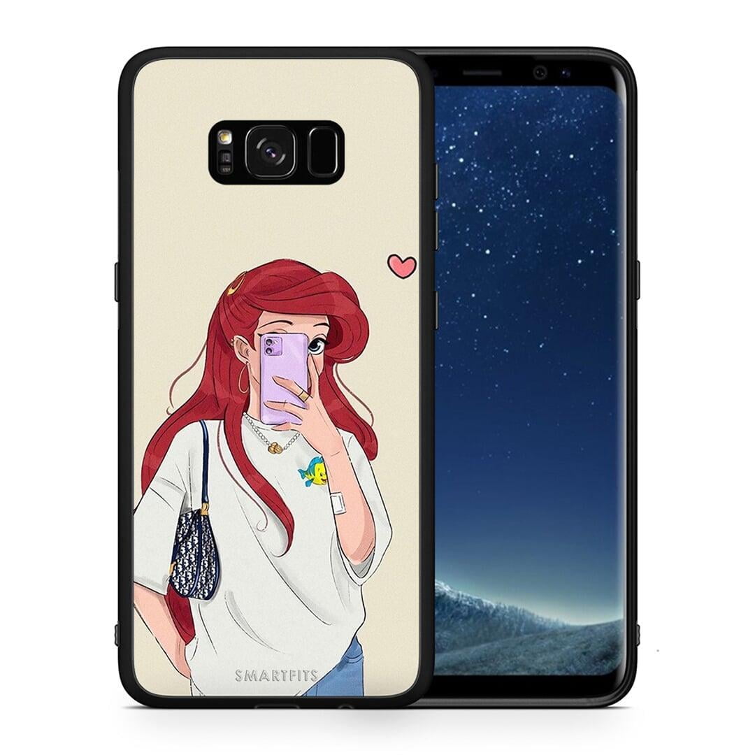 Θήκη Samsung S8+ Walking Mermaid από τη Smartfits με σχέδιο στο πίσω μέρος και μαύρο περίβλημα | Samsung S8+ Walking Mermaid case with colorful back and black bezels