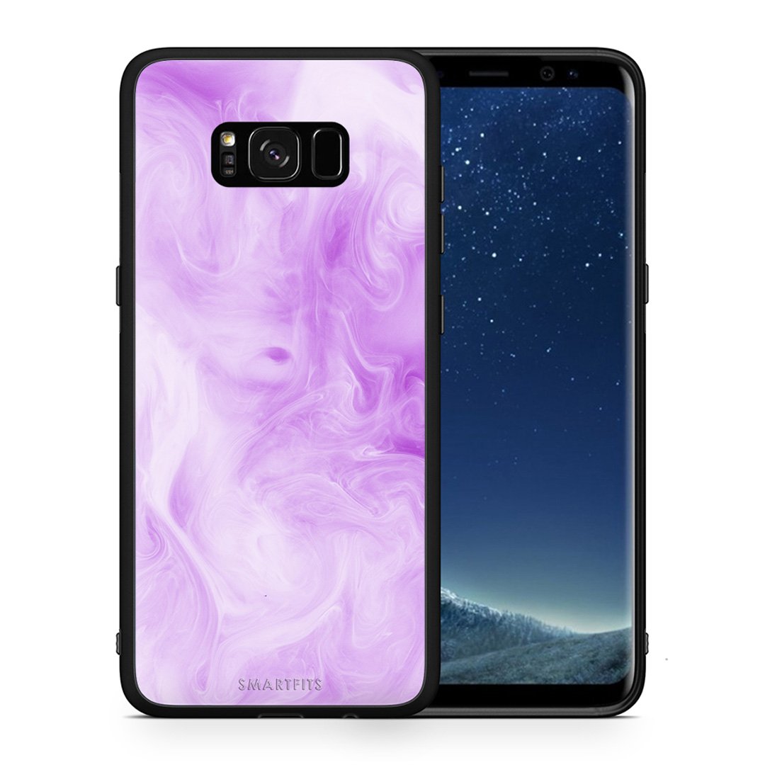 Θήκη Samsung S8 Lavender Watercolor από τη Smartfits με σχέδιο στο πίσω μέρος και μαύρο περίβλημα | Samsung S8 Lavender Watercolor case with colorful back and black bezels