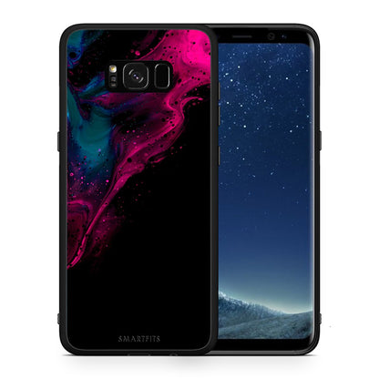 Θήκη Samsung S8+ Pink Black Watercolor από τη Smartfits με σχέδιο στο πίσω μέρος και μαύρο περίβλημα | Samsung S8+ Pink Black Watercolor case with colorful back and black bezels