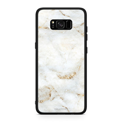Samsung S8+ White Gold Marble θήκη από τη Smartfits με σχέδιο στο πίσω μέρος και μαύρο περίβλημα | Smartphone case with colorful back and black bezels by Smartfits