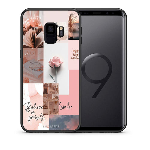 Θήκη Samsung S9 Aesthetic Collage από τη Smartfits με σχέδιο στο πίσω μέρος και μαύρο περίβλημα | Samsung S9 Aesthetic Collage case with colorful back and black bezels