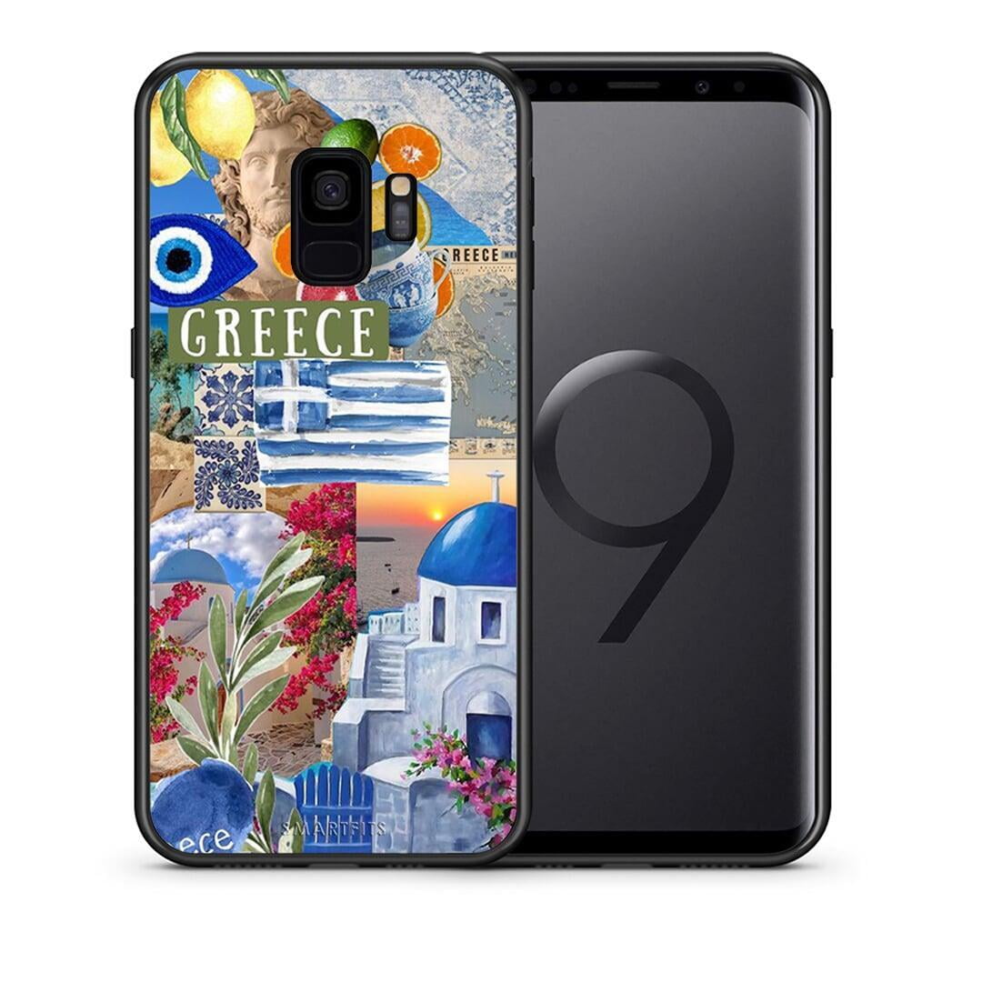 Θήκη Samsung S9 All Greek από τη Smartfits με σχέδιο στο πίσω μέρος και μαύρο περίβλημα | Samsung S9 All Greek case with colorful back and black bezels