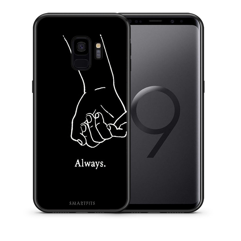 Θήκη Αγίου Βαλεντίνου Samsung S9 Always & Forever 1 από τη Smartfits με σχέδιο στο πίσω μέρος και μαύρο περίβλημα | Samsung S9 Always & Forever 1 case with colorful back and black bezels