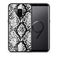 Thumbnail for Θήκη Samsung S9 White Snake Animal από τη Smartfits με σχέδιο στο πίσω μέρος και μαύρο περίβλημα | Samsung S9 White Snake Animal case with colorful back and black bezels