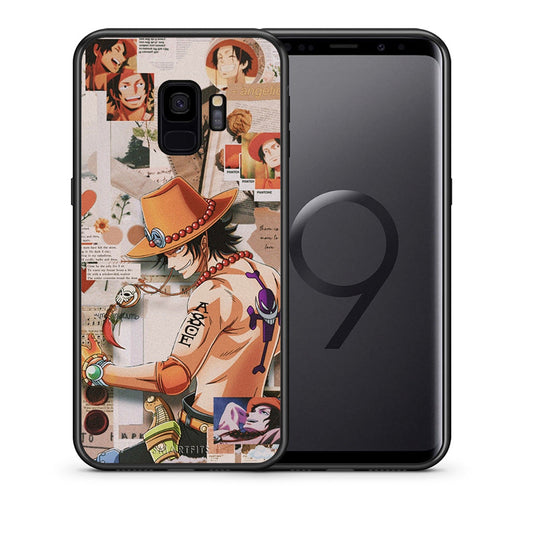 Θήκη Samsung S9 Anime Collage από τη Smartfits με σχέδιο στο πίσω μέρος και μαύρο περίβλημα | Samsung S9 Anime Collage case with colorful back and black bezels