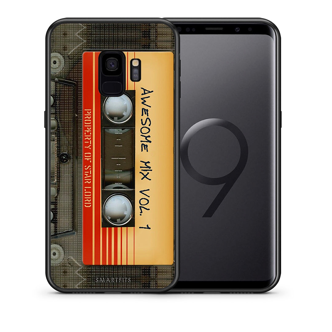 Θήκη Samsung S9 Awesome Mix από τη Smartfits με σχέδιο στο πίσω μέρος και μαύρο περίβλημα | Samsung S9 Awesome Mix case with colorful back and black bezels