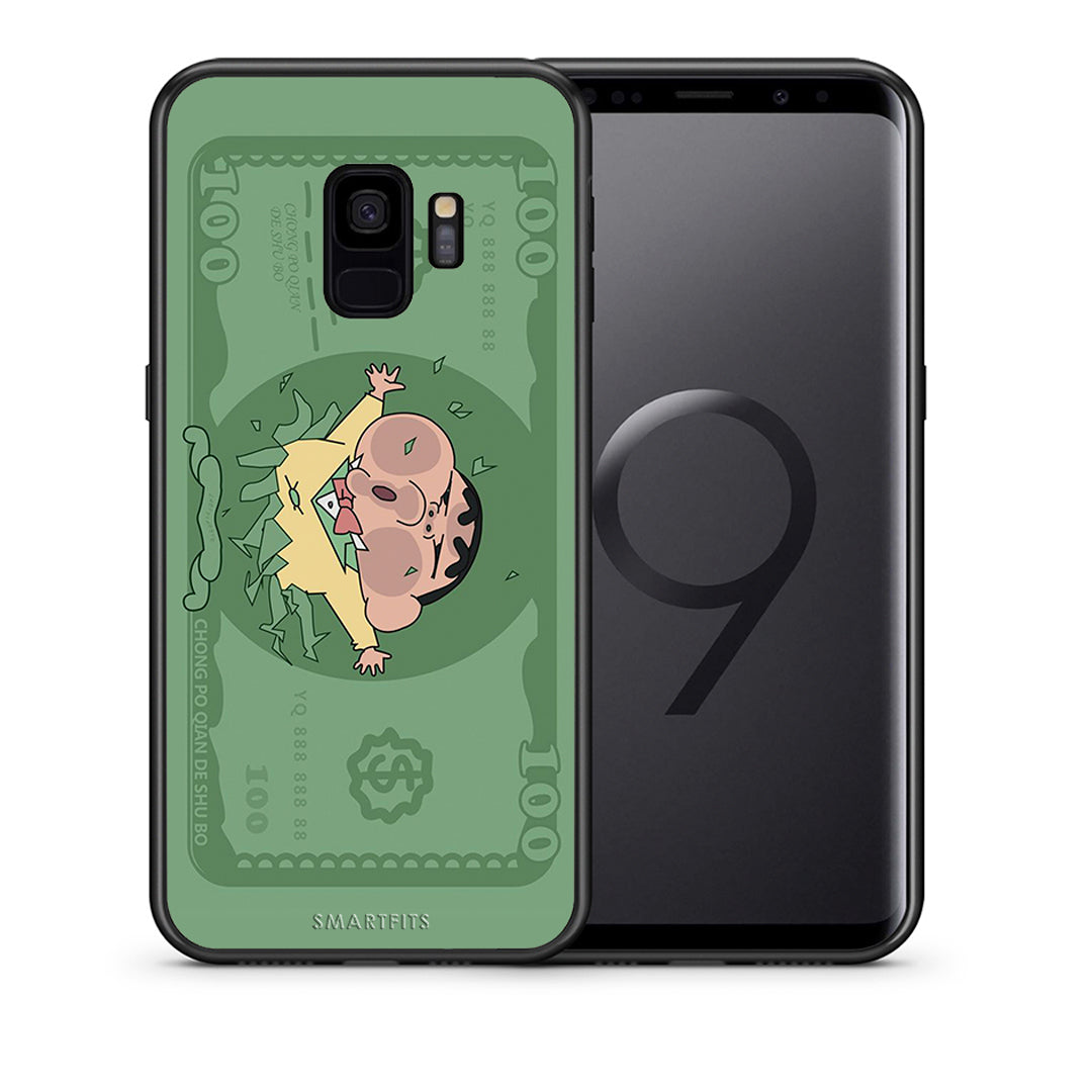 Θήκη Αγίου Βαλεντίνου Samsung S9 Big Money από τη Smartfits με σχέδιο στο πίσω μέρος και μαύρο περίβλημα | Samsung S9 Big Money case with colorful back and black bezels