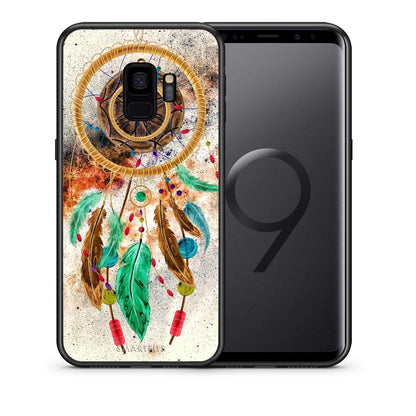 Θήκη Samsung S9 DreamCatcher Boho από τη Smartfits με σχέδιο στο πίσω μέρος και μαύρο περίβλημα | Samsung S9 DreamCatcher Boho case with colorful back and black bezels