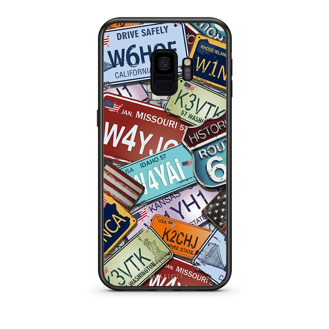 samsung s9 Car Plates θήκη από τη Smartfits με σχέδιο στο πίσω μέρος και μαύρο περίβλημα | Smartphone case with colorful back and black bezels by Smartfits