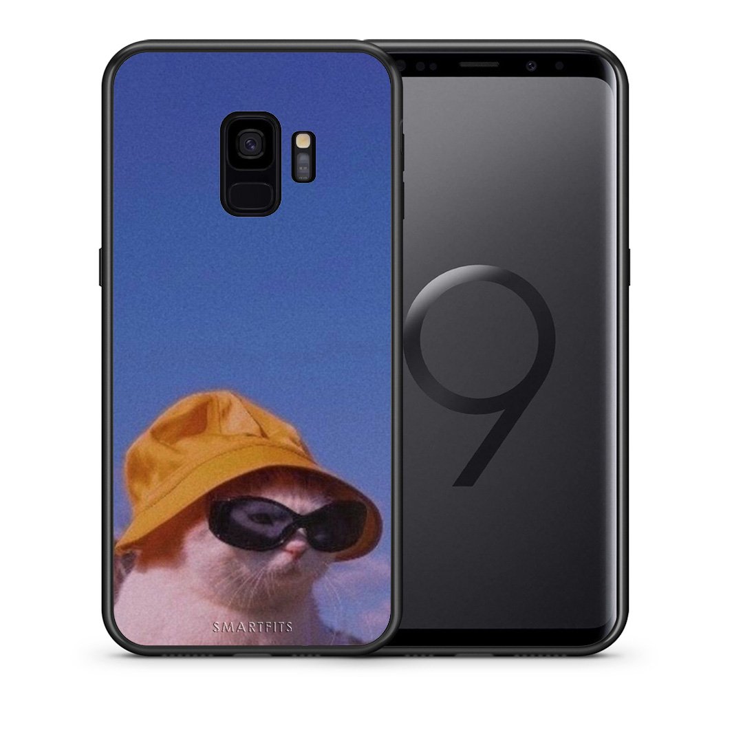 Θήκη Samsung S9 Cat Diva από τη Smartfits με σχέδιο στο πίσω μέρος και μαύρο περίβλημα | Samsung S9 Cat Diva case with colorful back and black bezels