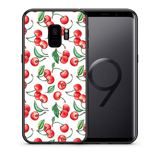 Θήκη Samsung S9 Cherry Summer από τη Smartfits με σχέδιο στο πίσω μέρος και μαύρο περίβλημα | Samsung S9 Cherry Summer case with colorful back and black bezels