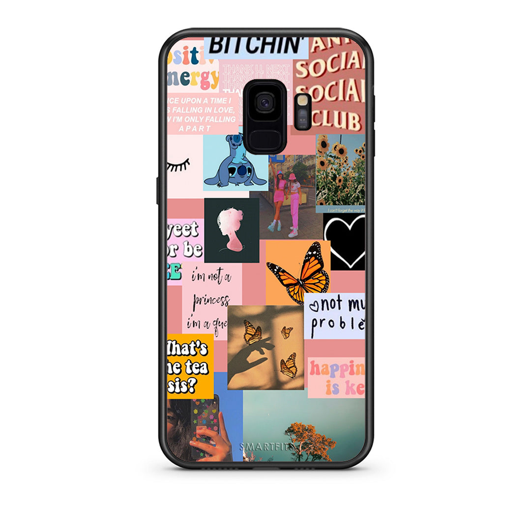 samsung s9 Collage Bitchin Θήκη Αγίου Βαλεντίνου από τη Smartfits με σχέδιο στο πίσω μέρος και μαύρο περίβλημα | Smartphone case with colorful back and black bezels by Smartfits