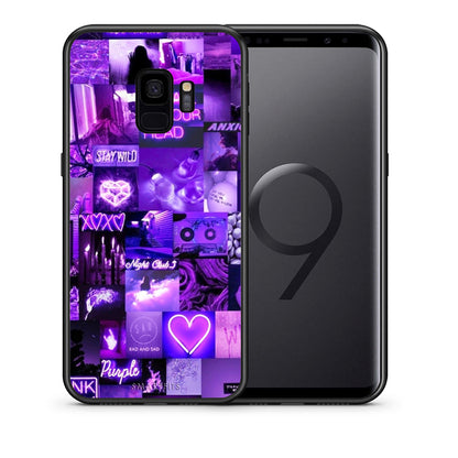 Θήκη Αγίου Βαλεντίνου Samsung S9 Collage Stay Wild από τη Smartfits με σχέδιο στο πίσω μέρος και μαύρο περίβλημα | Samsung S9 Collage Stay Wild case with colorful back and black bezels