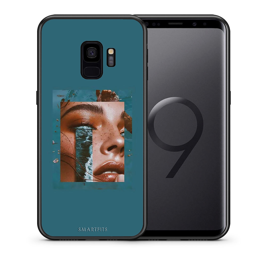 Θήκη Samsung S9 Cry An Ocean από τη Smartfits με σχέδιο στο πίσω μέρος και μαύρο περίβλημα | Samsung S9 Cry An Ocean case with colorful back and black bezels