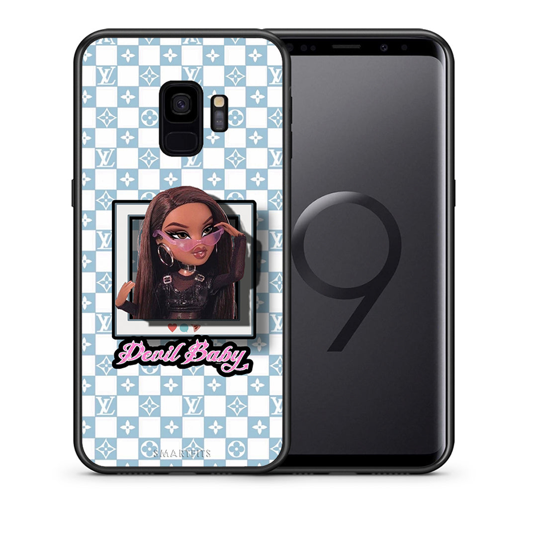 Θήκη Αγίου Βαλεντίνου Samsung S9 Devil Baby από τη Smartfits με σχέδιο στο πίσω μέρος και μαύρο περίβλημα | Samsung S9 Devil Baby case with colorful back and black bezels