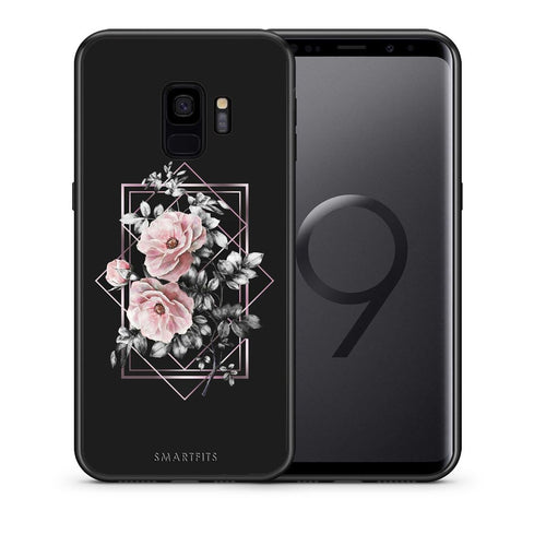 Θήκη Samsung S9 Frame Flower από τη Smartfits με σχέδιο στο πίσω μέρος και μαύρο περίβλημα | Samsung S9 Frame Flower case with colorful back and black bezels