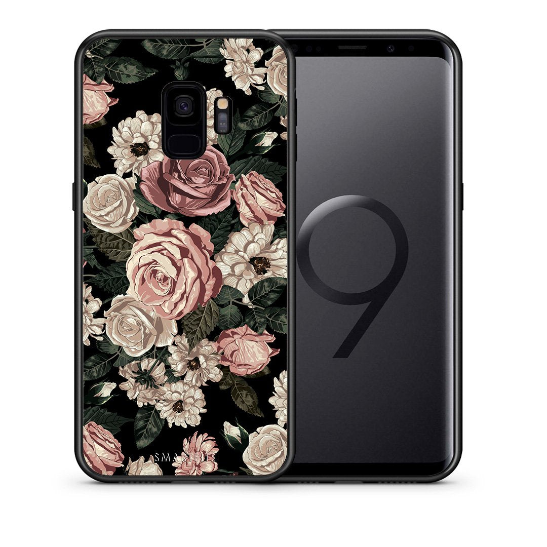 Θήκη Samsung S9 Wild Roses Flower από τη Smartfits με σχέδιο στο πίσω μέρος και μαύρο περίβλημα | Samsung S9 Wild Roses Flower case with colorful back and black bezels