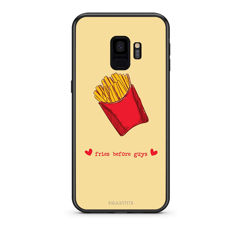 samsung s9 Fries Before Guys Θήκη Αγίου Βαλεντίνου από τη Smartfits με σχέδιο στο πίσω μέρος και μαύρο περίβλημα | Smartphone case with colorful back and black bezels by Smartfits