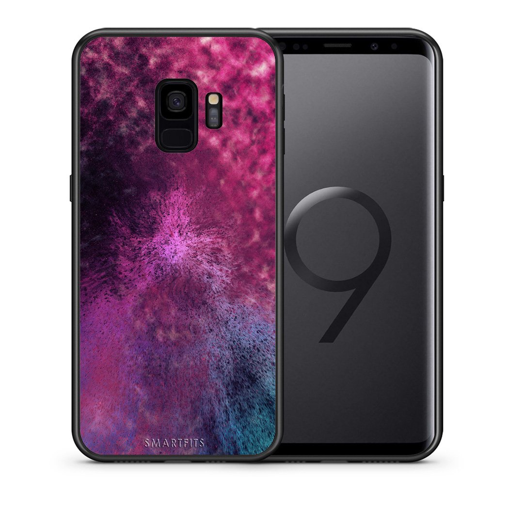 Θήκη Samsung S9 Aurora Galaxy από τη Smartfits με σχέδιο στο πίσω μέρος και μαύρο περίβλημα | Samsung S9 Aurora Galaxy case with colorful back and black bezels