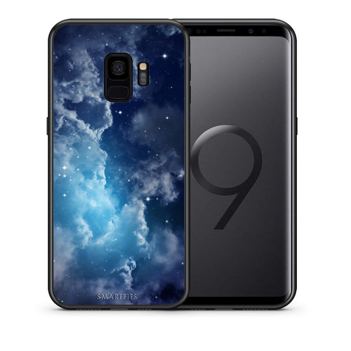 Θήκη Samsung S9 Blue Sky Galaxy από τη Smartfits με σχέδιο στο πίσω μέρος και μαύρο περίβλημα | Samsung S9 Blue Sky Galaxy case with colorful back and black bezels