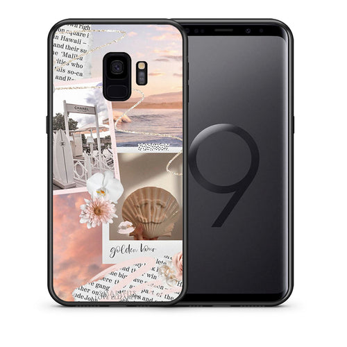 Θήκη Αγίου Βαλεντίνου Samsung S9 Golden Hour από τη Smartfits με σχέδιο στο πίσω μέρος και μαύρο περίβλημα | Samsung S9 Golden Hour case with colorful back and black bezels